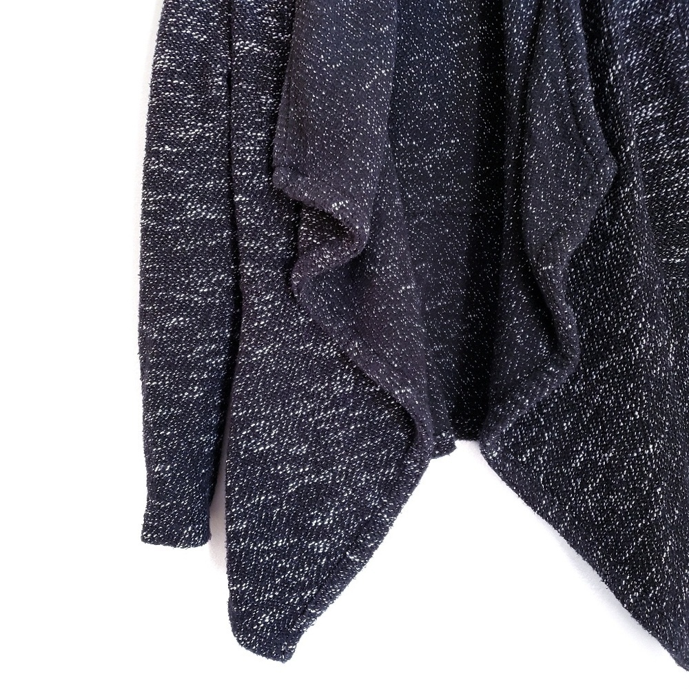 BNCI Blanc Noir Cardigan Sweater S Small Black Waterfall - Picture 2 of 5